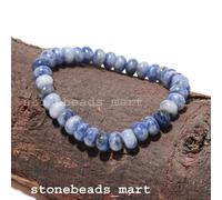 Bracciale elastico A+ Sodalite Healing Smooth 8-9MM Rondelle Chakra Protectio...