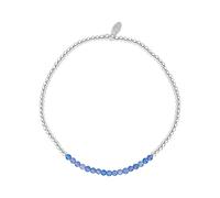 Bracciale Elastico Agata Blu Argento Sterling 925 Perline Pietra - Silverly