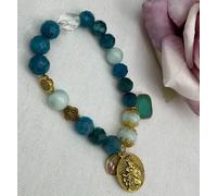 Bracciale elastico cattolico Nostra Signora del Monte Carmelo e Gesù Sacro Cu...