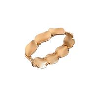 Bracciale elastico con dischi geometrici, effetto metallizzato plissettato e superficie strutturata, accessorio vintage da indossare tutti i giorni, One Size, no, Senza Gemstone