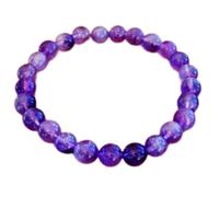 Bracciale elastico con perle di ametista naturale da 8 mm a taglio liscio, pietra preziosa di forma rotonda, colore viola, lunghezza 7 pollici, cinturino estensibile per polso unisex, |L_STBC_00411