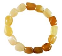 Bracciale elastico con perle di opale giallo africano naturale da 8-10 mm a taglio liscio, forma burattata, multicolore, lunghezza 7 pollici, ideale come regalo unisex e portafortuna |L_STBC_00219_7.5
