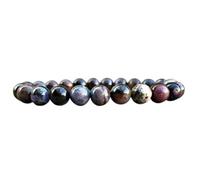 Bracciale elastico con perle di sugilite africana naturale da 8 mm a taglio liscio, forma rotonda, multicolore, lunghezza 7 pollici, ideale come regalo unisex per la e portafortuna |L_STBC_00176_7