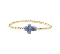 Bracciale elastico con perle d'oro con design a croci, simboleggia la protezione e la credenza per l'uso quotidiano o un regalo speciale per adulti, Taglia unica, come descritto