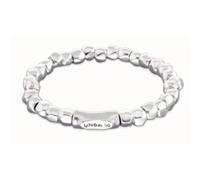 Bracciale elastico con perline placcate argento