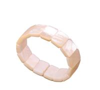Bracciale elastico con perline quadrate di conchiglia di abalone, braccialetto elastico da donna, bracciale elastico for adolescenti, amicizia, compleanno, matrimonio, gioielli ( Color : White Shell )
