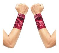 Bracciale elastico di supporto per polso con motivo a ciottoli colorati, fascia compressiva antisudore per polso, 1 paio per uomo e donna, 3,15 x 5,1 pollici.