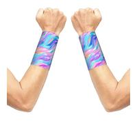 Bracciale elastico di supporto per polso con motivo a ciottoli colorati, fascia compressiva antisudore per polso, 1 paio per uomo e donna, 3,15 x 5,1 pollici.
