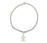 Bracciale Elastico Donna I Giampini Argento 925 Pendente Angelo Pavé di Zirconi