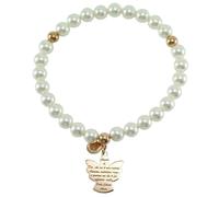 Bracciale Elastico Donna I Giampini Perline Angelo Argento Rosé con Preghiera