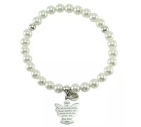 Bracciale Elastico Donna I Giampini Perline e Angelo con Preghiera Argento 925