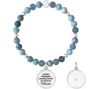 Bracciale Elastico Donna KIDULT PHILOSOPHY 732025 Agata Blu Felicità F.P.