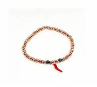 BRACCIALE ELASTICO EMATITE E CIONDOLO IN CORALLO VARI TIPI
