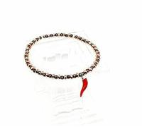 BRACCIALE ELASTICO EMATITE E CIONDOLO IN CORALLO VARI TIPI