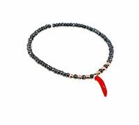 BRACCIALE ELASTICO EMATITE E CIONDOLO IN CORALLO VARI TIPI