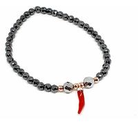 BRACCIALE ELASTICO EMATITE E CIONDOLO IN CORALLO VARI TIPI