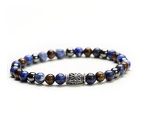Bracciale Elastico Gerba LAB245E Pietre Naturali Occhio di Tigre Blu Marrone