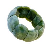 Bracciale elastico in acrilico sfumato - Bracciale rigido ovale geometrico oversize per donna in stile retrò ed elegante(Green)