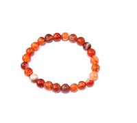 Bracciale elastico in corniola da 8 mm per uomo o donna, misura regolabile, corniola per aumentare il coraggio, l'autostima e la motivazione