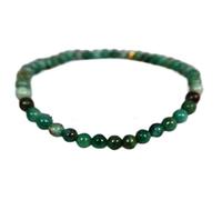 Bracciale elastico in giada africana naturale con perline lisce da 4 mm, forma rotonda, colore verde, lunghezza 7 pollici, ideale come regalo unisex per la e come portafortuna |L_STBC_00153_7.5