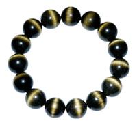 Bracciale elastico in ossidiana dorata naturale, gioiello alla moda