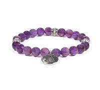 Bracciale elastico in pietra naturale Ametista viola originale simbolo Buddha