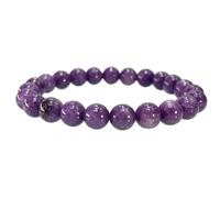 Bracciale Elastico In Pietra Naturale con Cristalli per Donna, Bracciale Regolabile con Perline In Ametista Viola da 8mm, Braccialetto Yoga Fatto a Mano, Natale, Compleanno, Festa Della Mamma, 8mm
