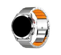 Bracciale elastico in titanio Quick Fit da 22mm 26mm for Garmin Fenix 8 7X 7 6X 6 Pro 5X 5 Plus Instinct Tactix7pro cinturino in metallo(Silver+Orange,22mm Fenix7 pro)