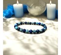 Bracciale elastico pietre vere naturali APATITE e LAPISLAZZULI cristalloterapia
