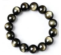 Bracciale elastico unisex pietre preziose naturali e perline di ossidiana