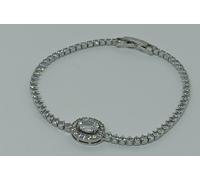 BRACCIALE ELEGANTE DA CERIMONIA TENNIS GOCCE ZIRCONI E CENTRALE OVALE (BTB0064)