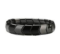 Bracciale Ematite per - braccialettoNero regolabile, gioielli eleganti in pietra naturale, design di perle quadrate, 20 x 20 x 1,8 cm, braccialetto per papà, marito, piccolo amico, compleanno, santo