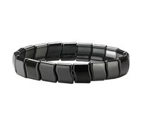 Bracciale Ematite per - braccialettoNero regolabile, gioielli eleganti in pietra naturale, design di perle quadrate, 20 x 20 x 1,8 cm, braccialetto per papà, marito, piccolo amico, compleanno, santo
