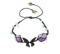 Bracciale esagonale in cristallo fatto a mano con motivo a farfalla - Gioielli in pietra originali for donna(Amethyst)