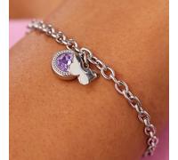 Bracciale Farfalla Donna Sagapo Cristallo Viola Catena Acciaio SKT61