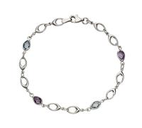 Bracciale Fascination oro bianco 375 lungo 19 cm ametista topazio blu