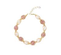 Bracciale femmina per perle rosa in acqua dolce String a mano Invia gioielli a mano regalo.