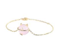 Bracciale Feng Shui, Bracciale Cristallino di Wealth Feng Shui S925 Quarto Rose Silver Maneki Neko Lucky Cat Gold Amulet bracciata Oro attira la Fortuna, L'Oro (Oro)