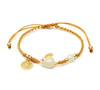Bracciale Feng Shui, Bracciale di ricchezza Feng Shui Bracciale Coniglietto Jade Bracciale Hetiano Nefrite Talisman degli Animali zodiacali per Il Bracciale di Chakra Bracciale a Mano a Mano