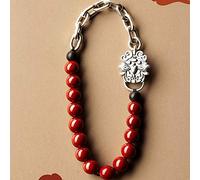 Bracciale Feng Shui, Bracciale di ricchezza Feng Shui per Donne Cinnabar Buddha Bead 925 Silver Pi Yao Bracciale attira la ricchezza per buona Fortuna coraggiosa fortunata e ricchezza
