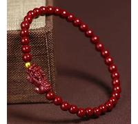 Bracciale Feng Shui Bracciale Drago Bracciale Quarzo Cinabro Naturale Talismano Pietra di Bracciale Portafortuna Reiki Chakra Gioielli Regalo di Compleanno, 4mm