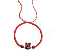 Bracciale Feng Shui, Bracciale Feng Shui Rosso Viola Sabbia Cinabro Coniglio Forte Talismano per Il 2025 Anno del Coniglietto Bracciale Ricchezza Bracciale Cinese Cordoncino Rosso Amuleto Chakra per