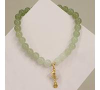 Bracciale Feng Shui Bracciale giada in nefrite hetiana naturale bracciale elastico perline elastico Wu Lou Charm Citrine Rabbit Pendant Jade Amulet Buona fortuna Bracciale Talisman Donne, Wu Lou
