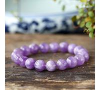 Bracciale Feng Shui, Bracciale in Giada Lavanda Bracciale Elastico con Perline in Cristallo for Donna Bracciale Feng Shui Ricchezza Viola Positività Chakra Meditazione Tranquillità Pace Interiore(6mm)