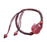 Bracciale Feng Shui Bracciale Naturale Strawberry Quarzo Bracciale a nove code Fox Charm Bracciale fatte a mano Bracciale Bracciale Reiki Crystal Reiki Crystal Attira buona fortuna Luck Wealth Love