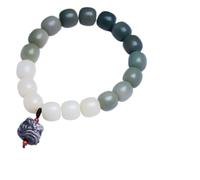 Bracciale Feng Shui, Bracciale Obsidiano Nero Feng Shui, Perle a barile a Gradiente da 9x10mm Silver Obsidian Feng Shui Lucky Charm Amuleto Spirituale Elastico Bracciale Spirituale per la buona