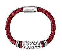 Bracciale Feng Shui Bracciale Pure Silver Diamond Knot Pixiu/Piyao Crystal Talisman Bangle protegge Luck Love Money Felice Prosperità Attrazione per l'uomo/Donne Cinnabar