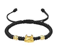 Bracciale Feng Shui, Bracciale Ricchezza Feng Shui Bracciale Drago con Gnocchi d'oro Talismano Animale Zodiaco per Bracciale con Corda Rossa Amuleto Cinese Antico Drago Guardiano per Prosperità