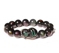 Bracciale Feng Shui, Bracciale Ricchezza Feng Shui Volpe Dio Arcobaleno Bracciale Ossidiana Talismano Portafortuna Bracciale con perline di cristallo Chakra Amuleto for Amore Attrazione Soldi Matrimon