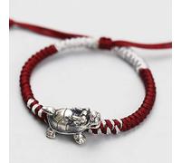 Bracciale Feng Shui, Bracciale Wealth Dragone Wealth 999 Bracciale d'Argento Puro Rosso Cinese Antique in Stile Auspiciolente Bracciante di auspicio prosperità per Denaro Buona Fortuna